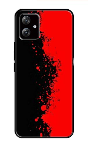 Image of Metal TPU Printed Back Cover for Motorola Moto G64 5G (Red and Black) 360 Degree Protection | Camera Protection -25092024(AH)