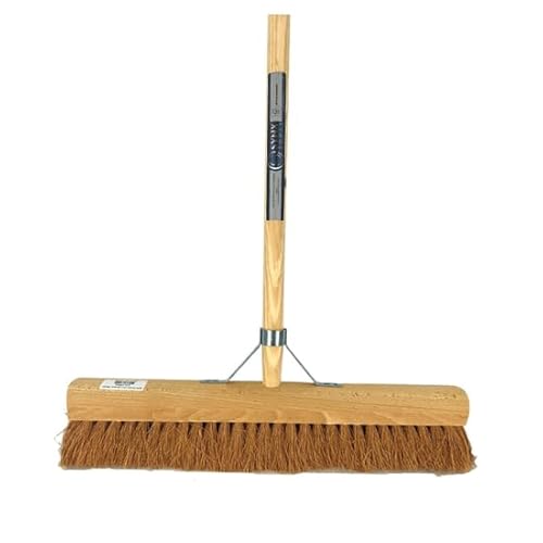 Synx Tools Hallenfeger - Cocos 50 cm - Weiche Besen - Kehrer - Besenstiel - Garten - Innenbesen - Cocos Haare - Weiche Besen mit Stiel 160cm