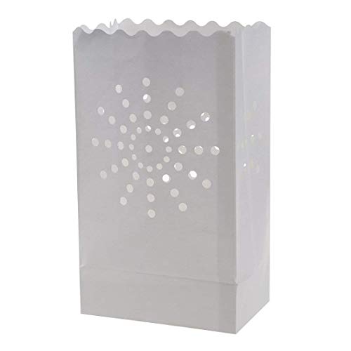White Paper Tea Light Candle Lantern Bags Wedding Party Garden Bbq Xmas Decor(Firework) Pack Of 30 #TOP4