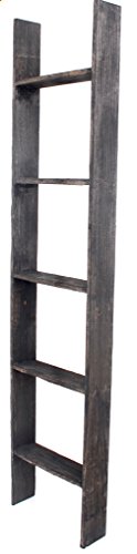 BarnwoodUSA Rustic Farmhouse Blanket Ladder - Our 5 ft Ladder can be Mounted Horizontally or Vertically and is Crafted from 100% Recycled and Reclaimed Wood | No Assembly Required | Black