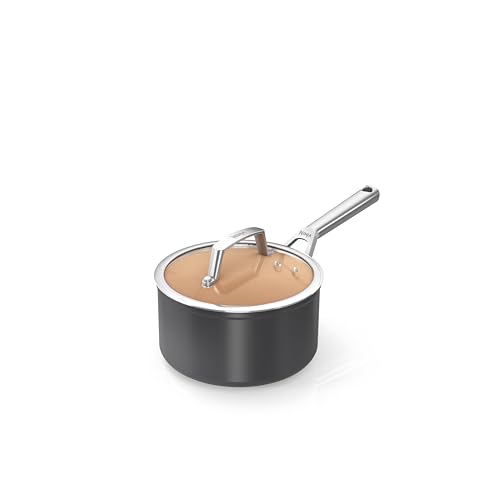 Ninja CW90218UK Casserole en céramique avec couvercle, anti-adhésive (pas de PFAs, PFOA, plomb ou cadmium), compatible induction, poignée en acier inoxydable, passe au four jusqu'à 285 °C, terre cuite