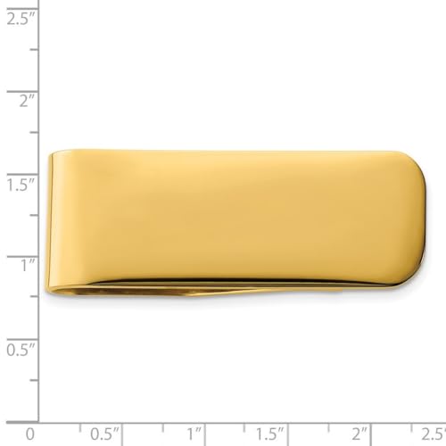 JewelryWeb Stainless Steel Gold Plated Polished Money Clip 47x17mm Wide-Money-Clip for Men2