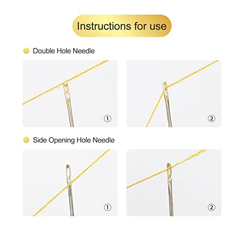 Redamancy Needles, Self-Threading Needles, 48 Pieces Self Threading Sewing Needles, 3 Sizes, Easy Threading Needles - Image 4