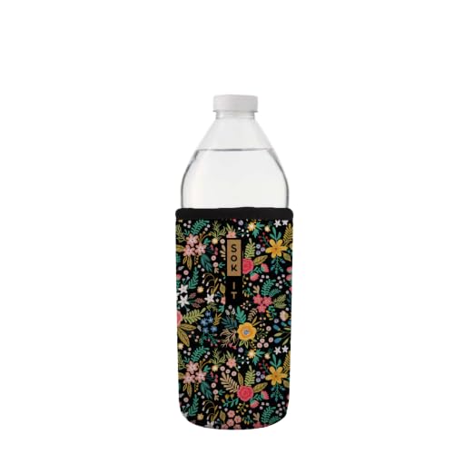 Sok It BotlSok Water Bottle Sleeve Insulated Neoprene Cover (English Garden Picnic Fits 16oz CamelBak or Nalgene)
