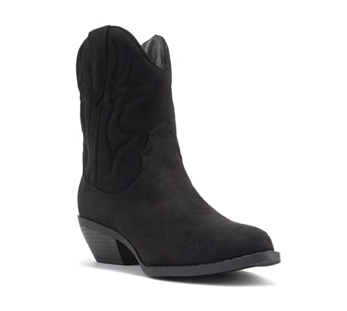 Image of Soda Women Cowgirl Cowboy Western Stitched Ankle Boots Pointed Toe Short Booties Rigging-S (Wide Fit Available)