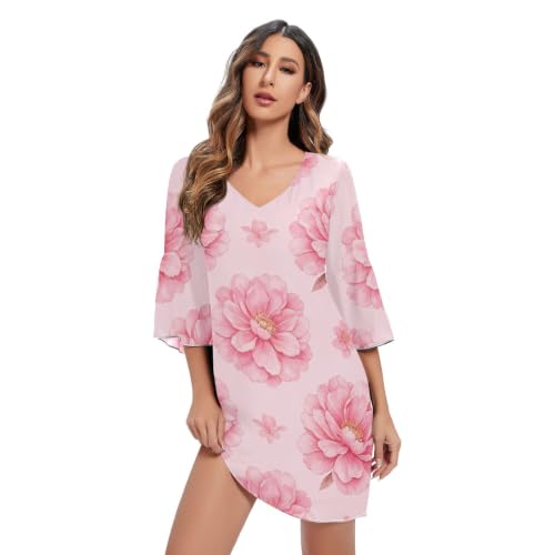 Robe d'été décontractée en mousseline fluide pour masquer les rondeurs avec style évasé