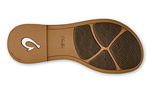 Olukai Ke'a Women's Beach Sandals, Quick-Dry Flip-Flop Slides, Water Resistant & Modern Low Profile Design, All-Day Comfort Fit & Wet Grip Soles, Black/Tan, 6 #TOP2