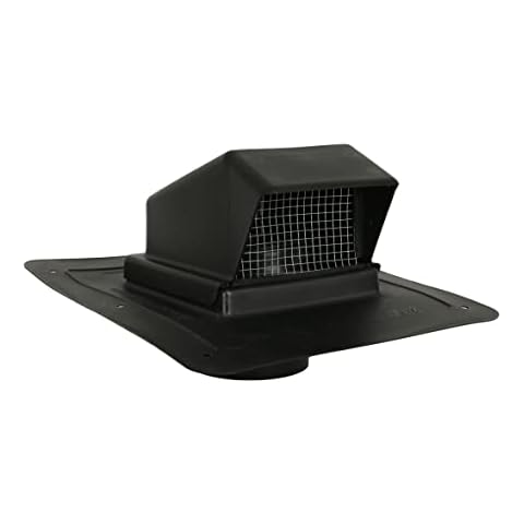 FAMCO Plastic Bath Fan/Kitchen Exhaust Roof Vent w/Stem Black 4 In. l For Kitchen & Bathroom Exhaust HVAC + Avail. in 4 Colors & 2 Sizes + Made w/All-Weather High Density Polyethylene Plastic Cover