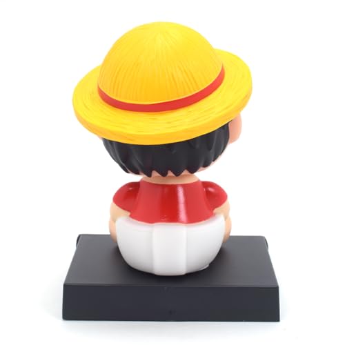 Image of Super Hero Action Figure Limited Edition Bobblehead with Mobile Holder for Car Dashboard, Office Desk & Study Table (Pack of 1) (Baby Luffy)