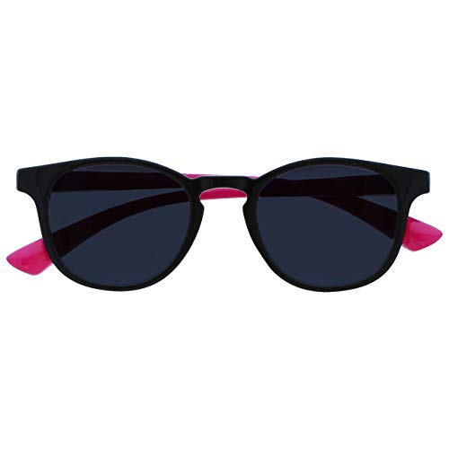 OPULIZE Lunettes De Soleil Pour Enfants Garçons Filles Âge 6+ Noir Neon Rose Charnières Ressort S47-F OPULIZE Lunettes De Soleil Pour Enfants Garçons Filles Âge 6+ Noir Neon Rose Charnières Ressort S47-F