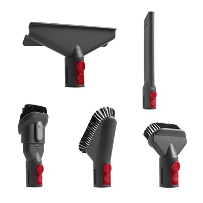 Vacuum Flat Suction Nozzle Head，Compatible with Dyson V7 V8 V10 V11 V12 V15 Mattress Brush Head Round Brush Soft Brush Parts Accessories(5-piece Set)