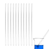 Hochwertige Glasrührstäbe Set - 10 Stück 20cm Wiederverwendbare Borosilikatglas Rührstäbchen Mit Doppelt Abgerundeten Enden, Ideal Für Chemische Experimente, Laborarbeit Und Getränkemischung Zuhause