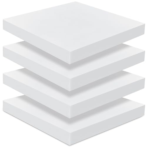 Frienda 4 Pack 2 x 20 x 20 Upholstery High Density Foam Cushion Seat Replacement Square Cut to Size Foam Couch for Patio Furniture Commercial Dinning Chair Couches Benches Padding DIY Projects