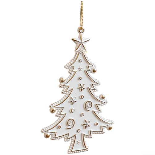 Colgante de plástico estilo vintage mate con copo de nieve para árboles de Navidad y espacios de vacaciones con artesanía detallada y fácil de colgar (F)