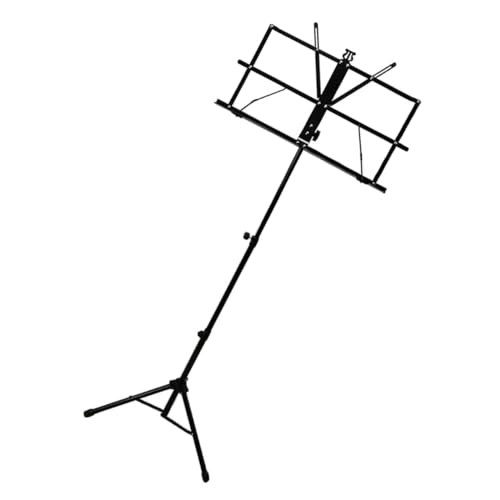 GETAJGHSD 折りたたみ式ポータブル譜面台 高さ調節可能段 伸縮アルミ製 軽量強化設計 安定した多冊対応 楽譜クリップ付きデスクトップスタン