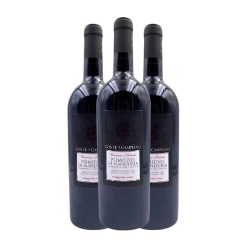 Conte di Campiano Zinfandel Primitivo di Manduria Joven 75 cl Vino tinto (Caja de 3 Botellas de 75 cl)