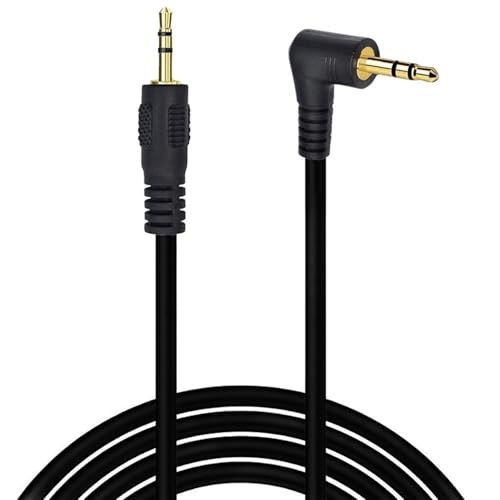 Cable de Audio estéreo Jack 3.5 Macho acodado, Cable Aux acodado 3.5 mm, Apto para Radio Coche, Auriculares, Altavoces, Reproductor MP3, TV, PC, Móvil, iPhone iPod, Negro, 3 Metros