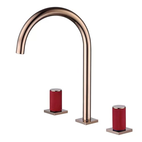 Mitigeur 3 trous lavabo en laiton MOCHAMIK Peace or brossé au design de luxe