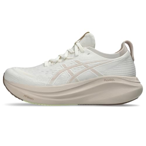 ASICS Women's Gel-Nimbus 27 Running Shoes, 9.5, Cream/Mineral Beige