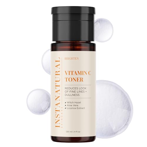 InstaNatural Vitamin C Facial Toner - 100% Natural and Organic Anti Aging Face Toner With Witch Hazel, Aloe Vera, MSM & More - Nourishes and Hydrates The Skin Deeply - 4 ounces