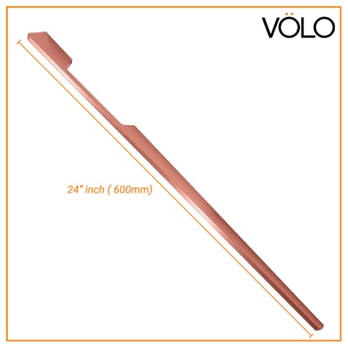 Image of VOLO Aluminium Wardrobe Handle - Elegant Pull Handle for Wardrobe Doors, Cabinet Doors, and Drawers in Kitchen, Office, and Bedroom (Pack of 2 Pieces) (SAC-40 Rose Gold 24 Inch (600mm))
