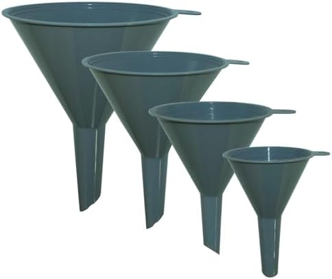 Plastic Funnels for Kitchen Use Set of 4, Food Grade Kitchen Funnel for Filling Bottles Canning and Mason Jar, Different Sizes of Funnels Meet Different Needs, Large Middle Small and Mini (Gray)