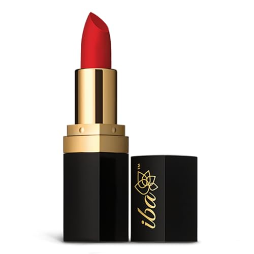 Image of Iba Long Stay Matte Lipstick for Women- M06 Bold Red, 4g | Creamy Matte Finish & Smooth Texture| Long-Lasting | Hydrated Lips | Enriched with Vitamin E| Intense Colour & Highly Pigmented | Lip Makeup