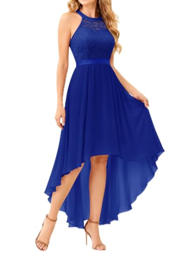 Image of Wedtrend Women's Semi Formal Dresses Halter Bridesmaid Dresses Wedding Guest Dress High Low Prom Dress