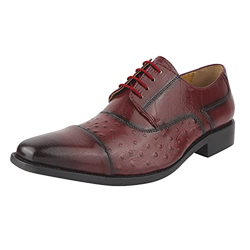 Image of LIBERTYZENO Mens Brogue & Plain Genuine Leather Animal Print Lace Up Oxford Dress Shoes for Easter Gift