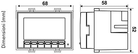 Dimensional drawing of Fantini Cosmi CH143A thermostat in millimeters
