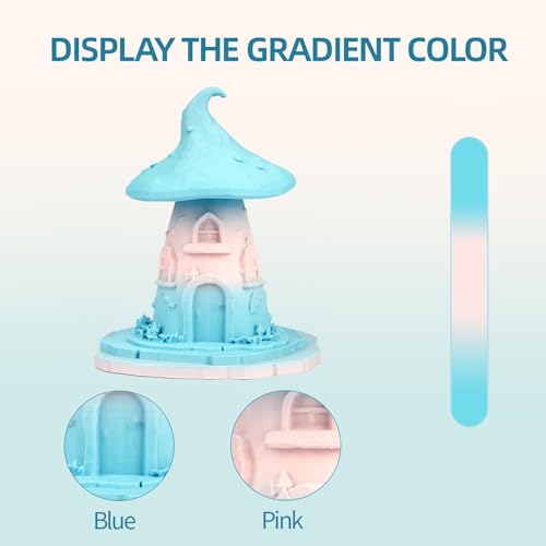 Image of ERYONE Matte Gradient Rainbow 3D Printer PLA Filament 1.75 + /- 0.03mm, HS Matte Multicolor High Speed Filament PLA 1KG(2.2LBS) Spool, Cotton Candy(Blue Pink)