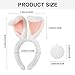 Zeyune 2pcs/4pcs Easter Bunny Ears Headband for Kid with Pom Tail Bunny Cartoon Toy Character Cosplay for Toddler Girl(4 Pcs,Pink, White)