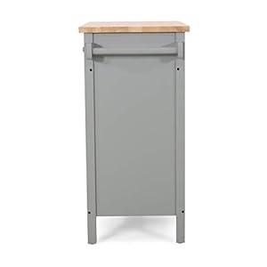Christopher Knight Home Spark Contemporary Kitchen Cart with Wheels, Gray and Natural Christopher Knight Home Spark Contemporary Kitchen Cart with Wheels Gray and Natural