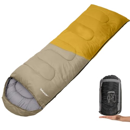 JOYFOX Saco de Dormir para Camping e Mochilão - Ultralight, Impermeável, Compacto e Confortável, Ideal para 3 Estações