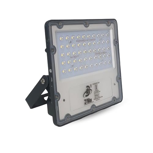 Image of D'Mak 50W Lens Led Flood Light - Ip65 Waterproof Led Lights with 120 Wide Beam-Led Lamp Lights for Yard,Showroom,Shop, Factory,Garden, Playground & Home (50Watt, Pack of 2)
