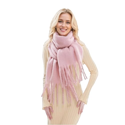 Winter Scarf for Women Big Chunky Scarf Solid Warm Soft Oversized Thick Blanket Scarves Shawl Cashmere Feel