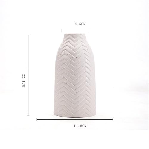 Vase en céramique blanc pour composition florale et décoration intérieure salon