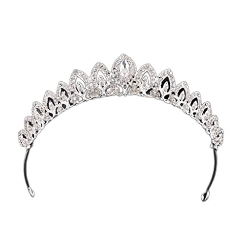 Peinado de novia sin dolor usando tiara de metal y cristales