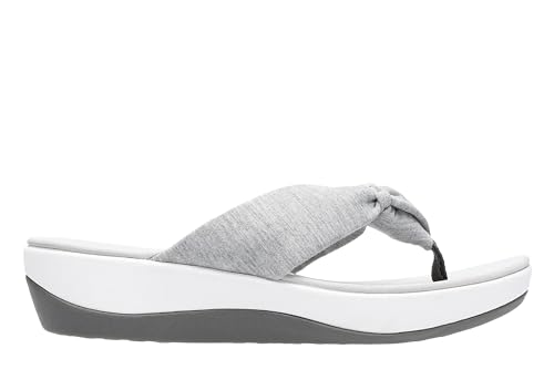 Clarks Women's Arla Glison Flip Flop, Grey Heather Fabric, 6 M US