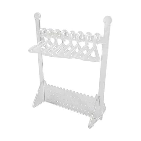 chiwanji Jewelry Stand, Coat Hanger Jewelry Holder Transparent Storage Rack Earring Necklace Hanger Shelf Jewelry Organizer for Cabinet Girls Bangles Cover
