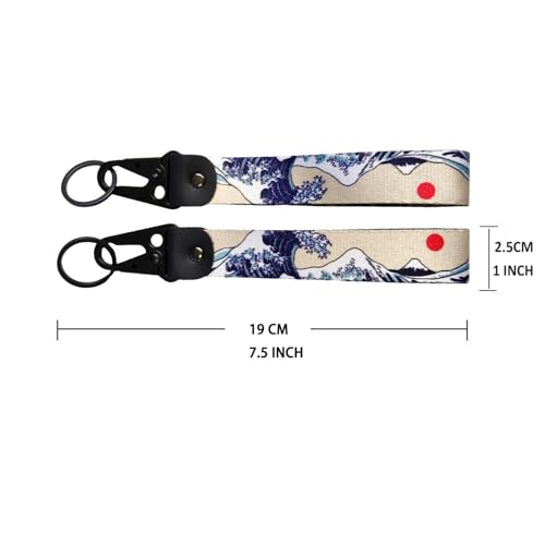 Image of 2Pcs Motorcycle Keychain Motorcycle Key Tag JDM Jet Tag Keychain Heavy Duty Wrist Lanyard Keychain for Car,Motorcycle