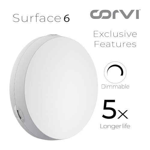 Image of CORVI LED Surface 6 Ceiling Light | 23 Watts illumination using 15 Watts power | Dimmable & Driverless | Backlit for Maximum Output | 3000K Warm White (Pack of 2)
