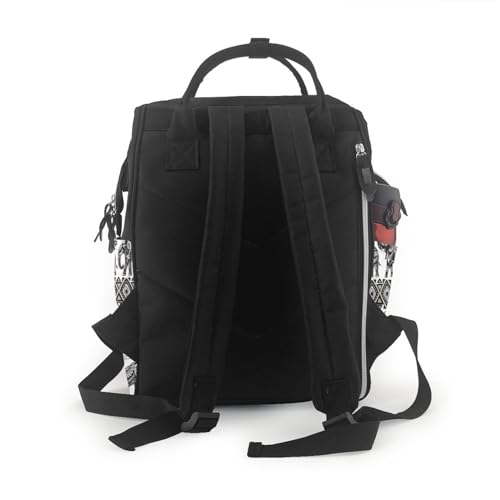 Sac à langer imprimé éléphant bohémien sac à dos étanche multifonction noir - 3