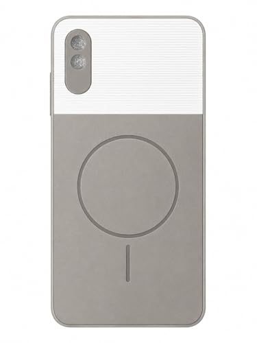 Image of Bintage Mac Safe Design Hard Slim Back Case | Soft Border Camera Protect | Dual PU Leather Finish Back Cover Compatible for MI REDMI 9i Sport - White & Grey