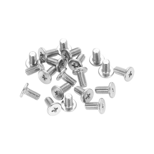 sourcing map M3-0.5 x 6mm 20Pcs Flat Round Head Screws 304 Stainless Steel Phillips Drive Machine Screws Hardware Fastener for Furniture Connection