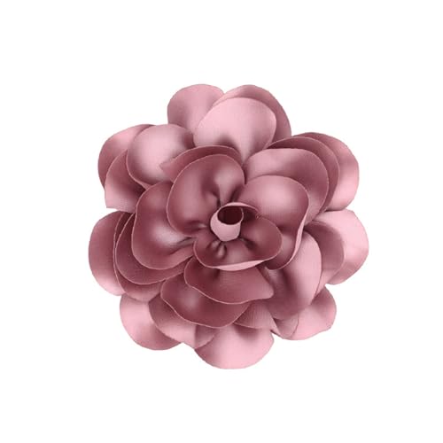 Image of Rose Flower Large Brooch Pin,Vintage Dainty Satin Fabric Camellia Lapel Pins Handmade Big Flower Collar Pins Wedding Party Dance Dress Suit Clothes Accessories Jewelry for Women