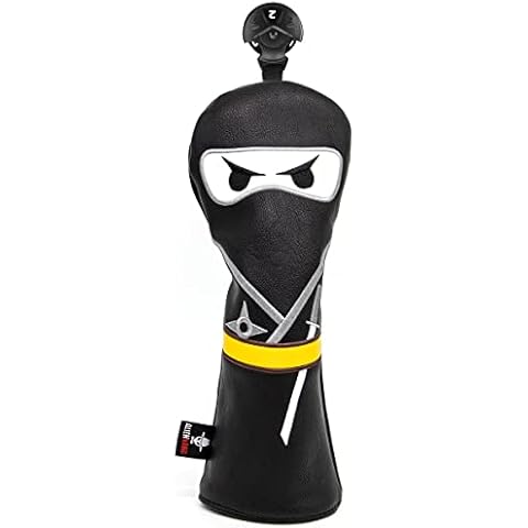 Golf Wood Head Covers Driver Cover 3 Wood Headcover Hybrid Head Covers Embroidery Ninja Design Golf Club Headcovers Leather Hand-Made Wood Head Cover for All Golf Wood Clubs (for Hybrid) Cover