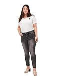 Taschen und Gürtelriemen Zizzi Amy Damen Jeans Super Slim Jeanshose Stretch Hose, 46 / 78 cm, Grau
