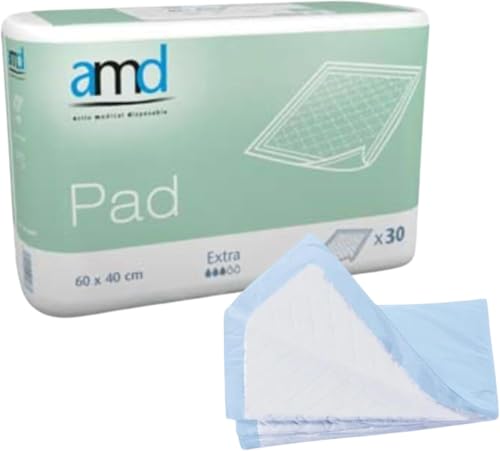 AMD 8 Packs de 30 Empapadores Cama Adultos Desechables 60x40cm. Protector de Cama de un Solo Uso 230ud. Cambiadores Desechables absorción Extra. Salvacamas Desechables.