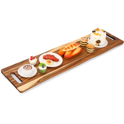 Baderke Large Charcuterie Board with Handles 48 x 12 Inch Rectang...